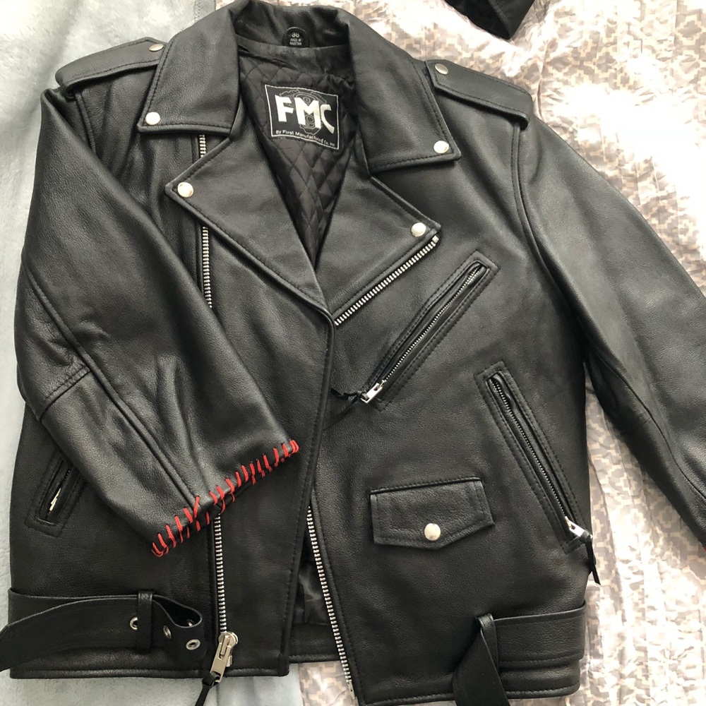CUSTOM CROP SLEEVE VINTAGE FMC MOTO JACKET